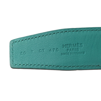 Hermes Swift Box 32mm Belt Strap 80 Turquoise Bleu Indigo 5 of 7