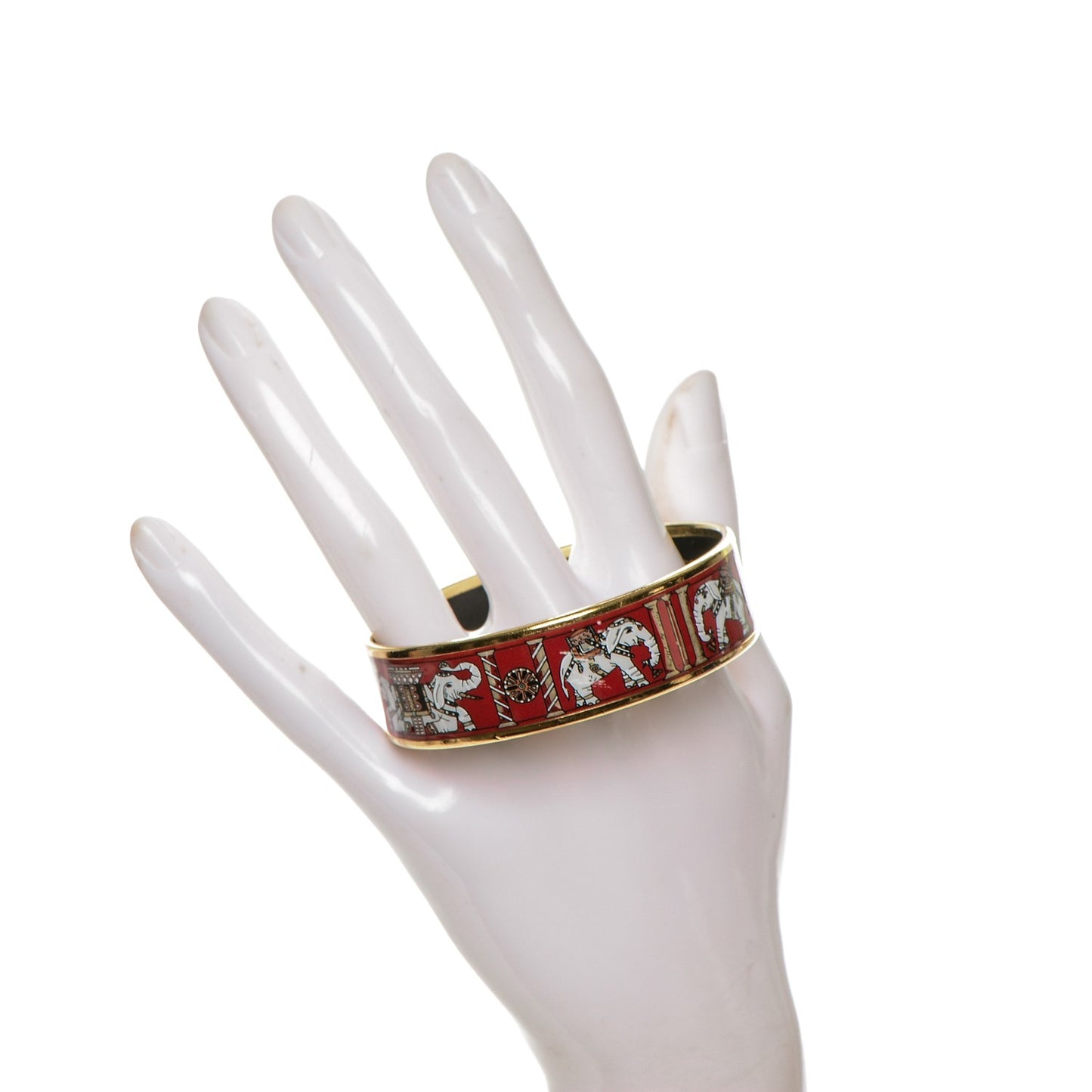 Enamel Printed Elephant Torana Wide Bracelet 62