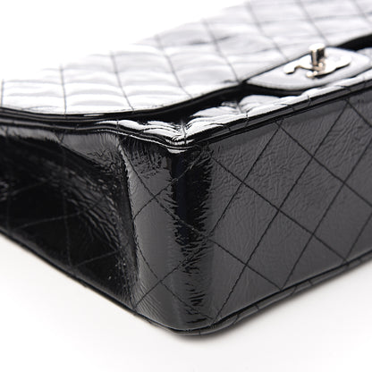Chanel Distressed Patent Quilted Jumbo Single Flap Black 8 of 10