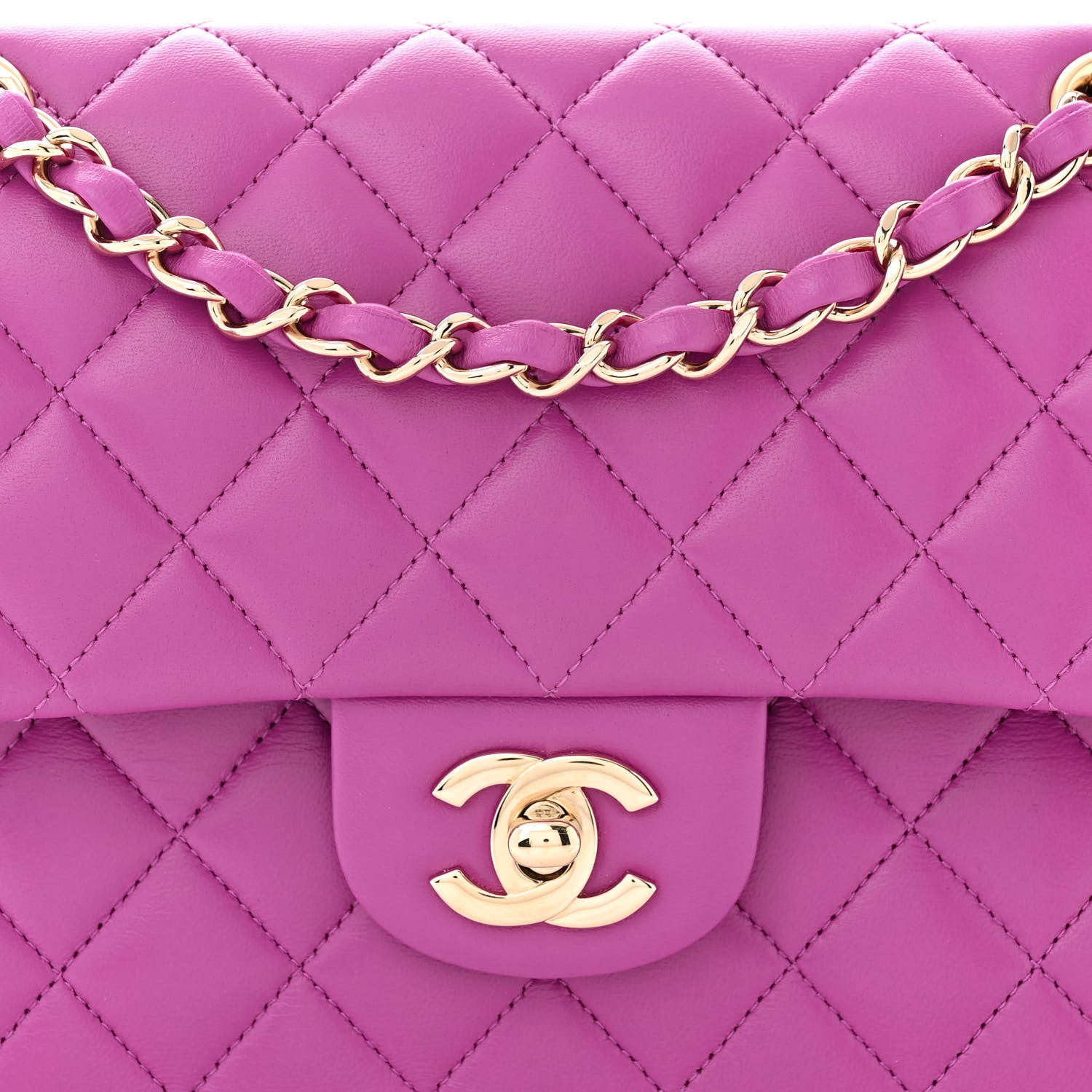 Chanel Lambskin Quilted Small Double Flap Purple 8 of 10