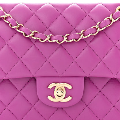 Chanel Lambskin Quilted Small Double Flap Purple 8 of 10