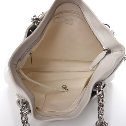 Chanel Caviar Large CC Tuck Tote Ivory 5 of 11