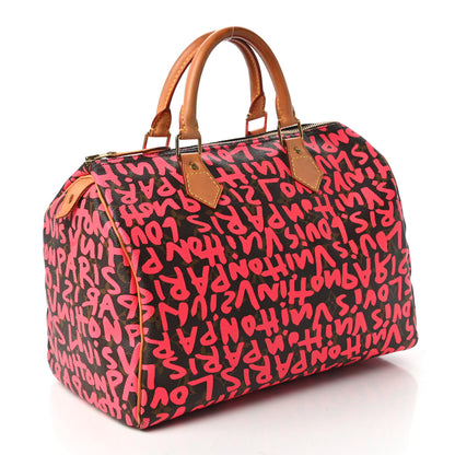 Louis Vuitton Monogram Graffiti Speedy 30 Fuchsia 3 of 10