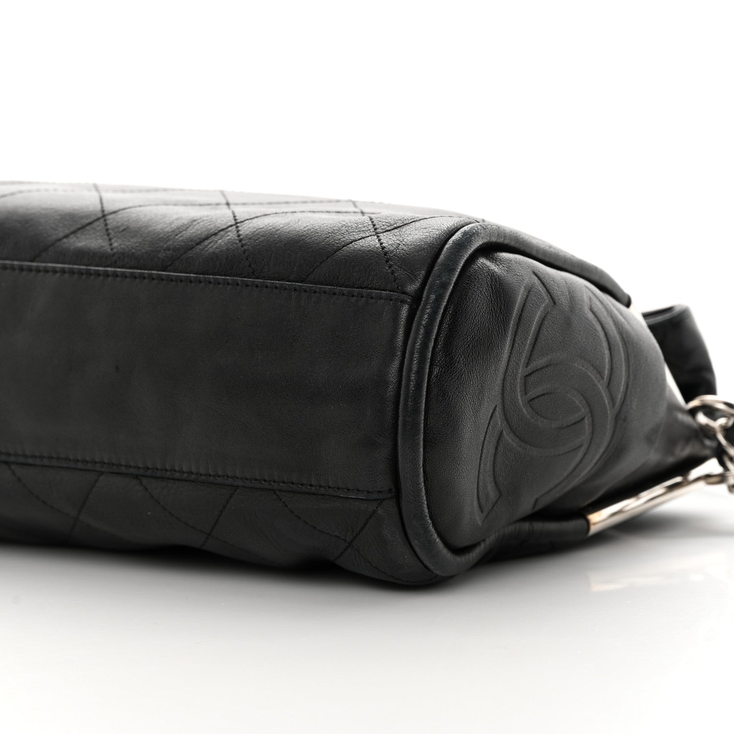Chanel Lambskin Stitched Medium Ultimate Soft Tote Black 10 of 12