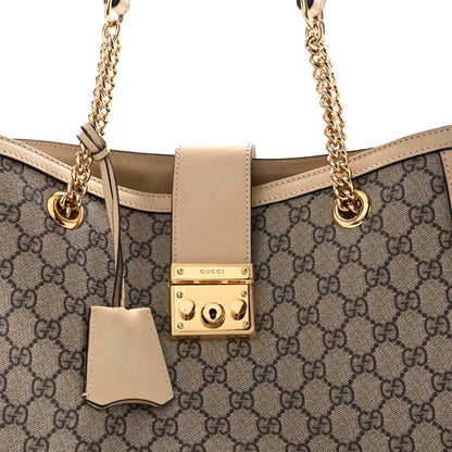 Gucci GG Supreme Monogram Medium Padlock Tote White 8 of 14