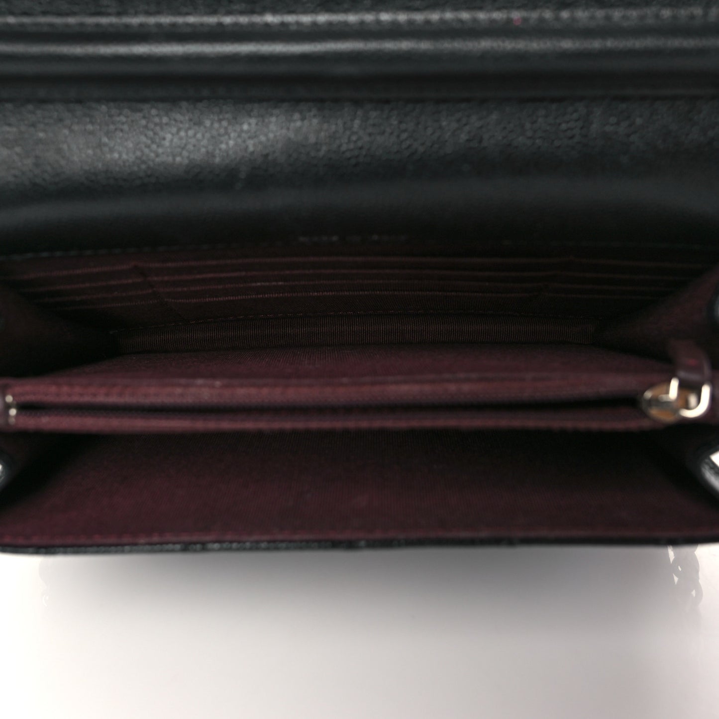 Caviar Quilted Square Wallet On Chain WOC Black