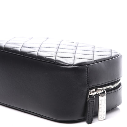Chanel Lambskin Quilted Medium Curvy Pouch Cosmetic Case Black 8 of 9