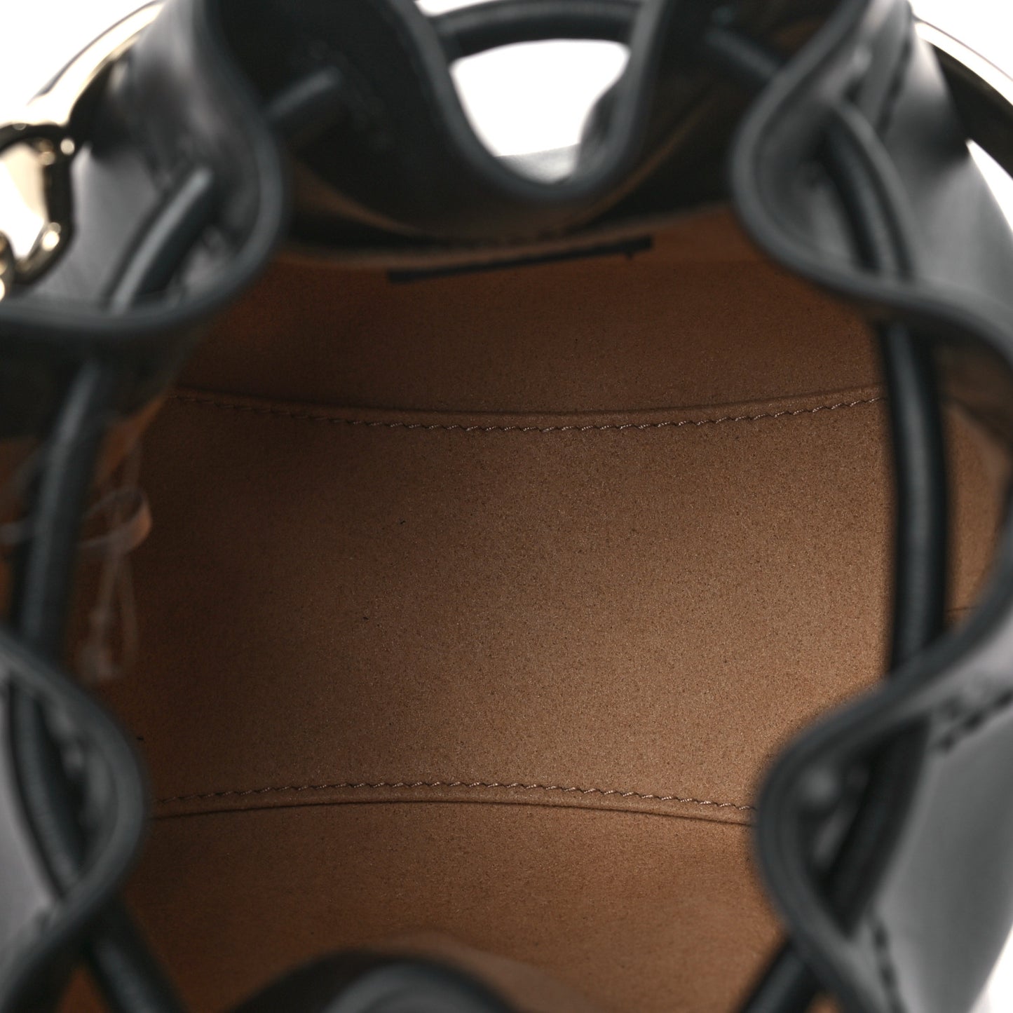 Smooth Shiny Calfskin Bon Bon Bucket Bag Black