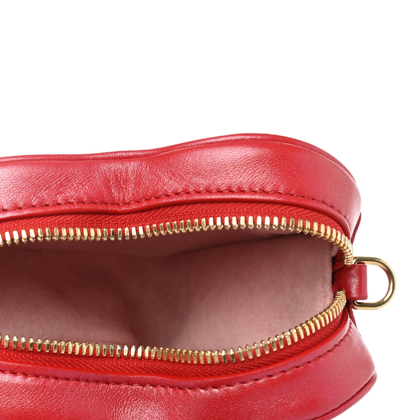 Lambskin Embossed Monogram Fall In Love Sac Coeur Heart Chain Bag Lipstick Red
