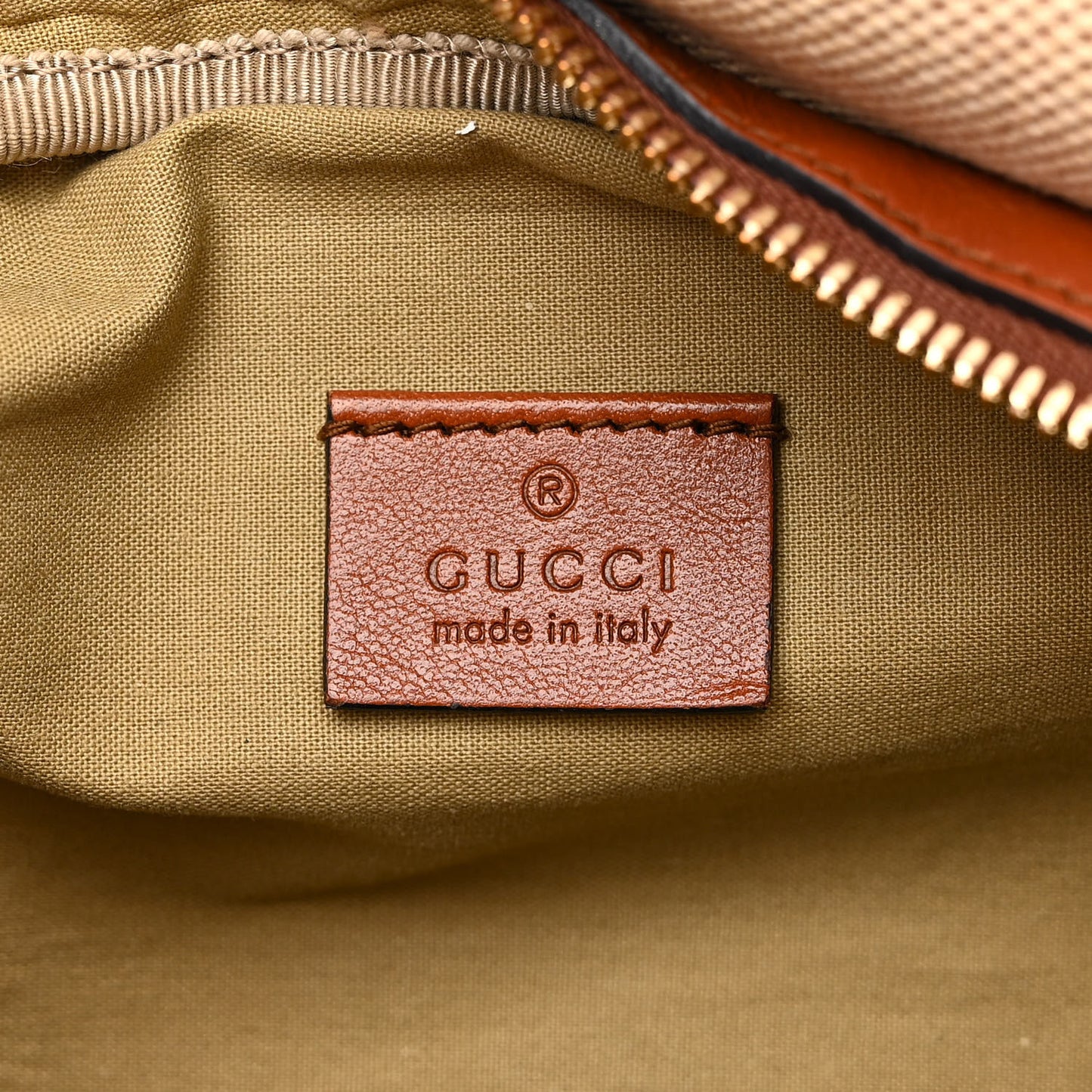 Vintage Canvas Web Belt Bag Sand Cuir