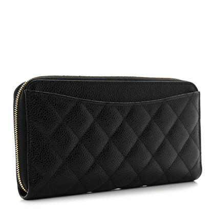 Chanel Caviar Quilted Large Gusset Zip Around Wallet Black 3 of 9