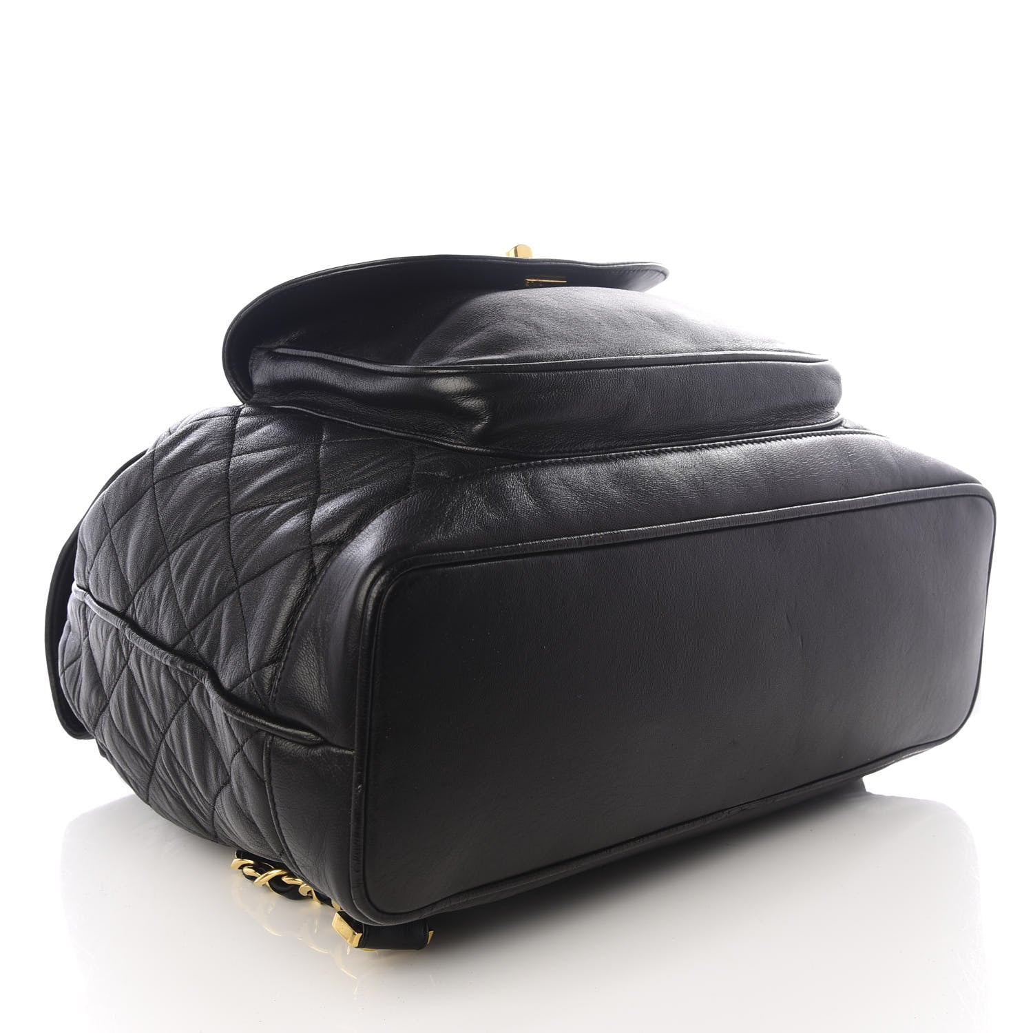 Chanel Lambskin Quilted Drawstring Backpack Black 3 of 8
