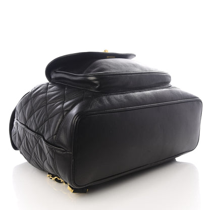 Chanel Lambskin Quilted Drawstring Backpack Black 3 of 8