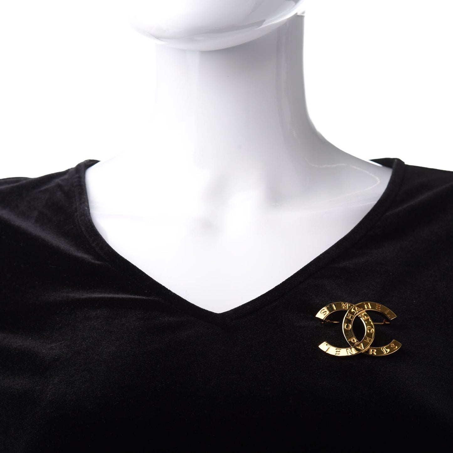 Metal Paris Button CC Large Brooch Gold
