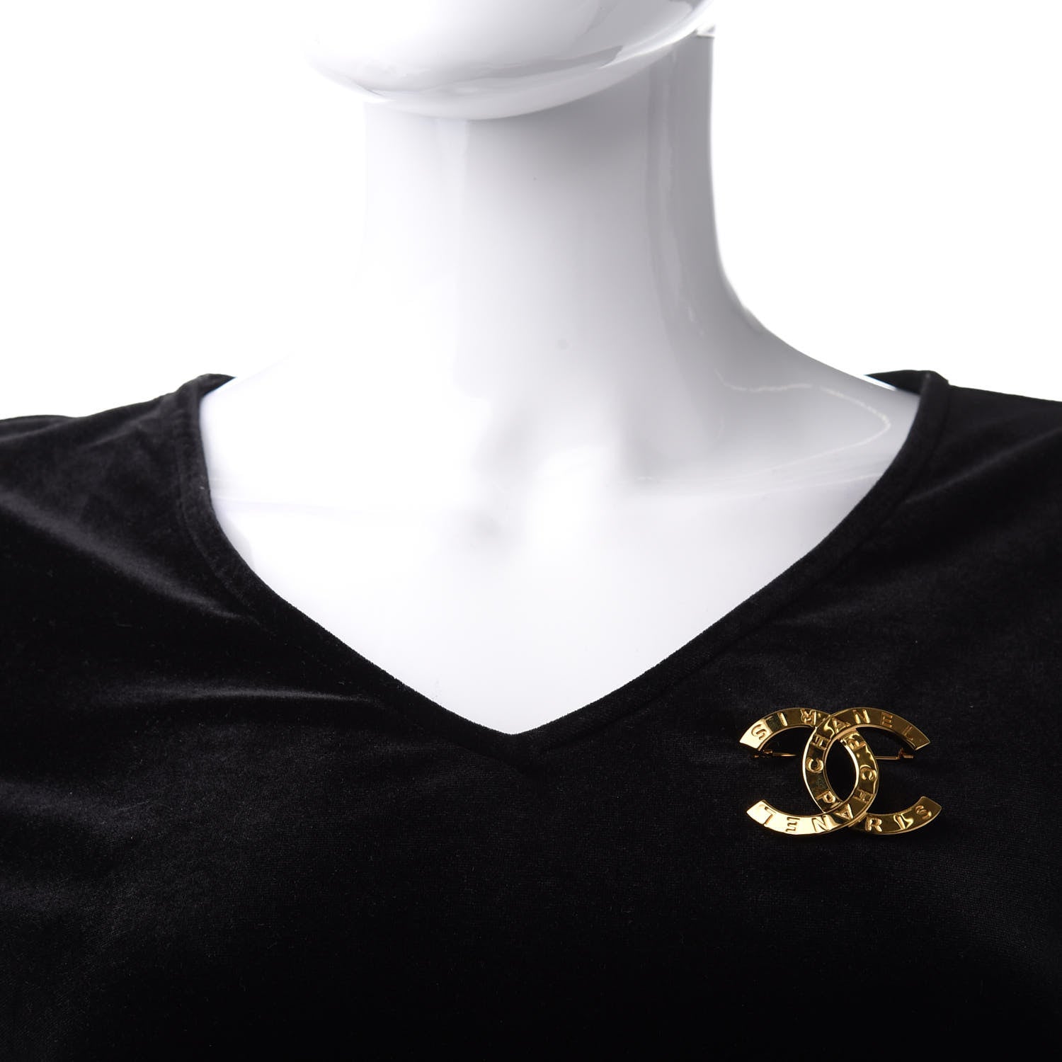 Chanel Metal Paris Button CC Large Brooch Gold 2 of 5