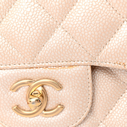 Chanel Iridescent Caviar Quilted Jumbo Double Flap Beige 17 of 21