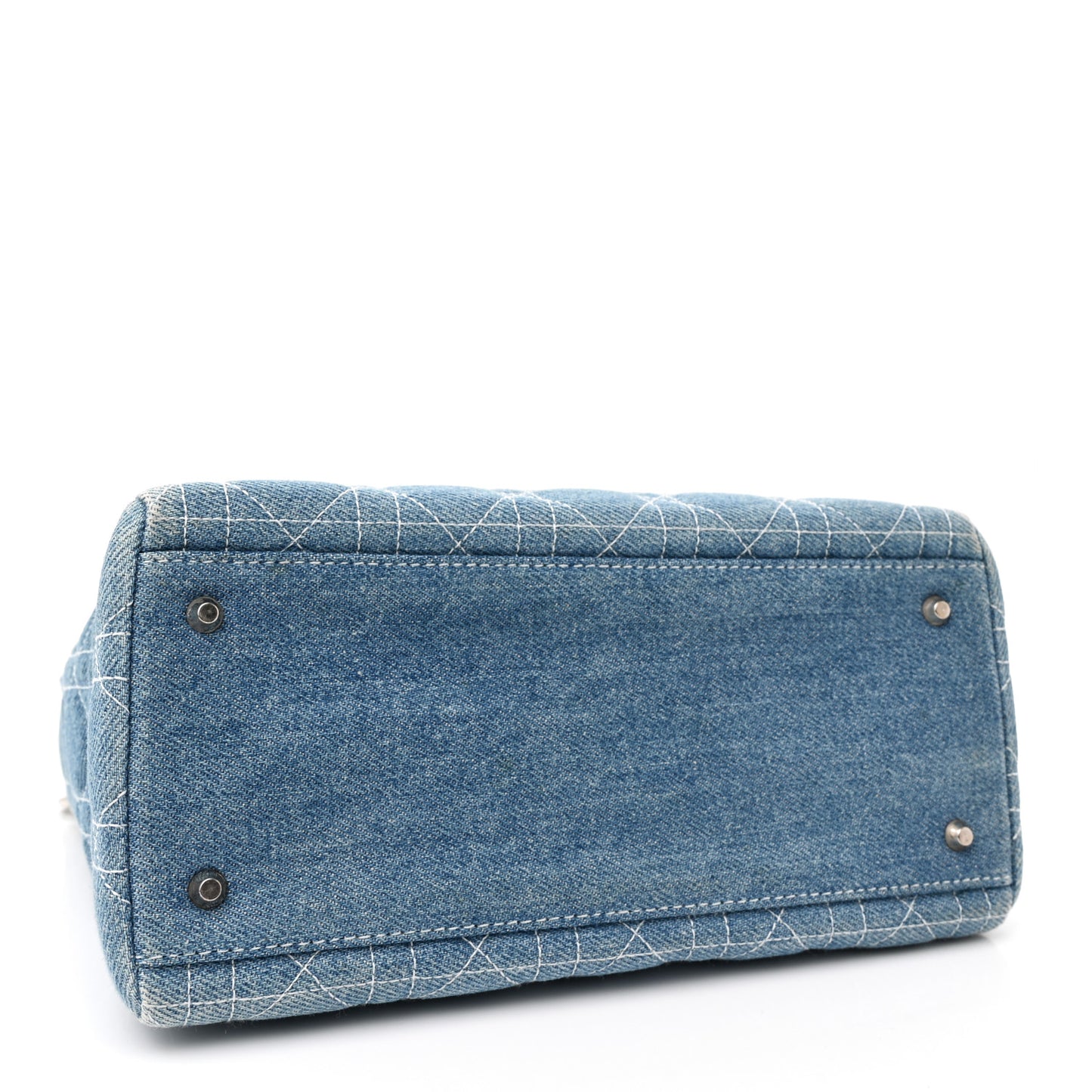 Denim Cannage Medium Lady Dior Light Blue