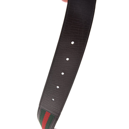 Gucci Calfskin Web Interlocking G Belt 105 42 Dark Brown 4 of 5