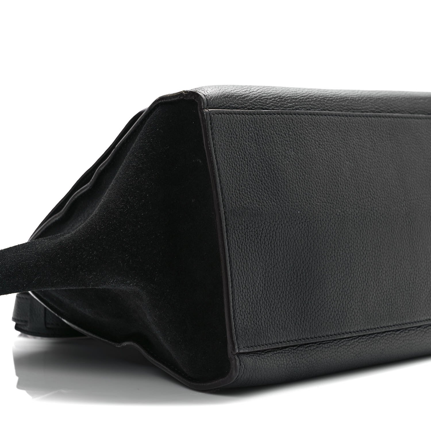 Celine Drummed Calfskin Suede Medium Trapeze Black 7 of 12
