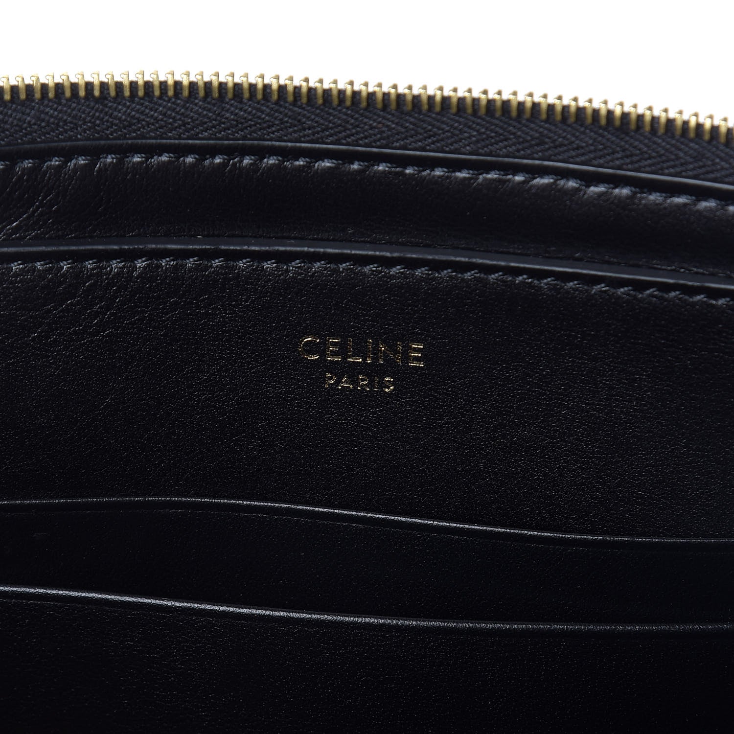 Celine Calfskin Quilted C Charm Pouch Black 6 of 9