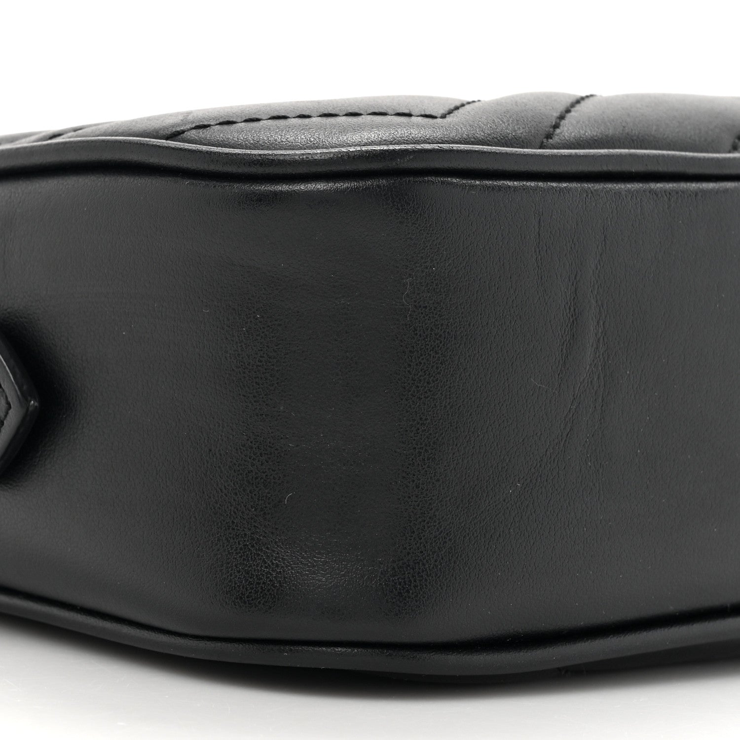 Gucci Calfskin Matelasse Mini GG Marmont Chain Shoulder Bag Black 10 of 11