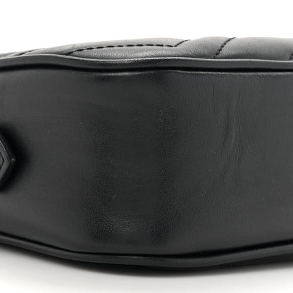 Gucci Calfskin Matelasse Mini GG Marmont Chain Shoulder Bag Black 10 of 11