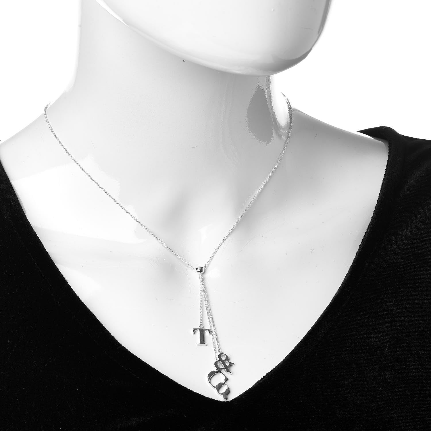 Tiffany Sterling Silver Letters Lariat Necklace 2 of 4