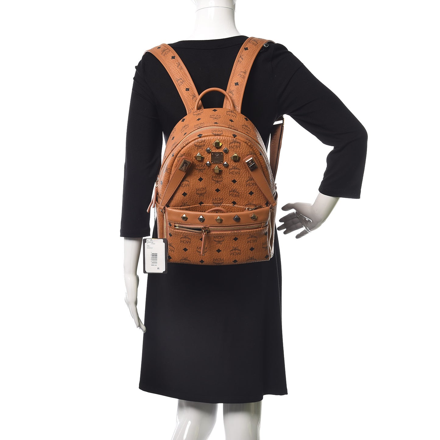 Visetos Studded Small Dual Stark Backpack Cognac