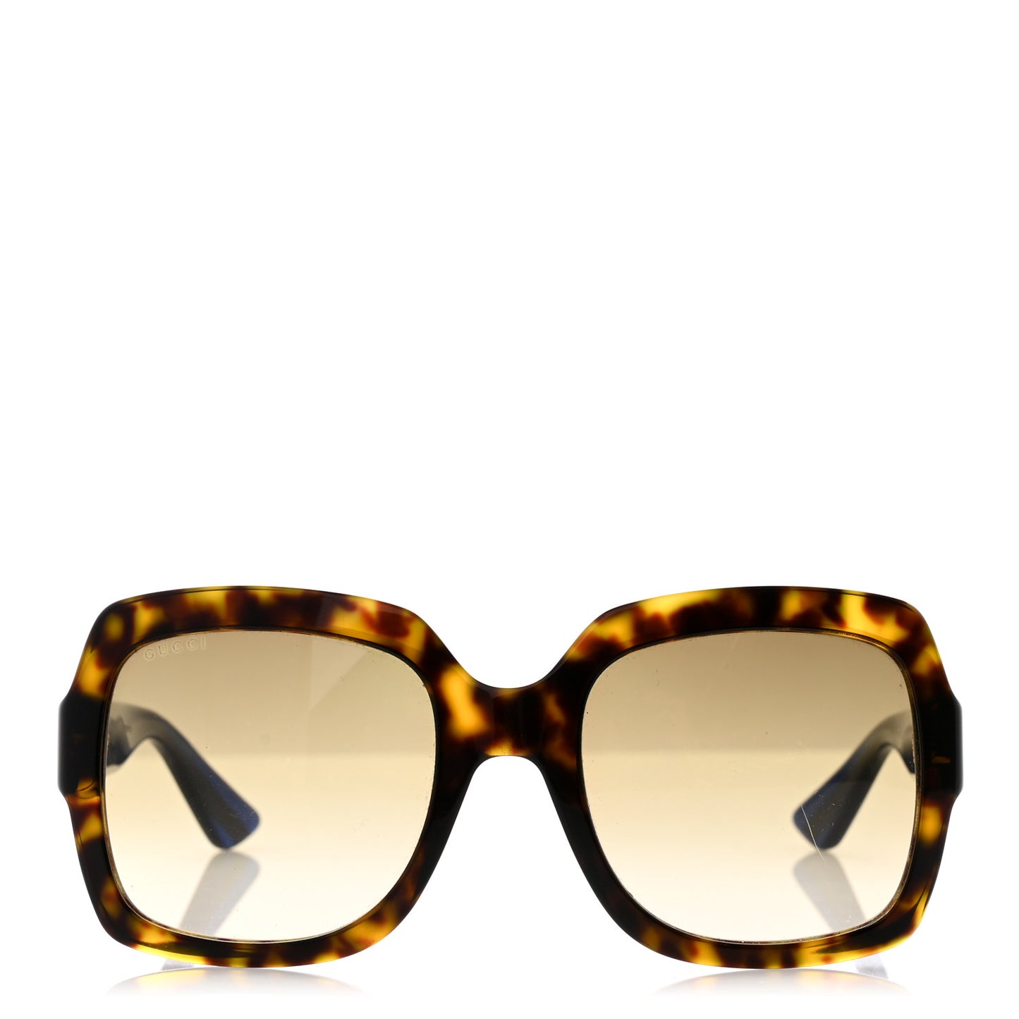 Acetate Square Frame Web Glitter Sunglasses GG0036S Brown Blue