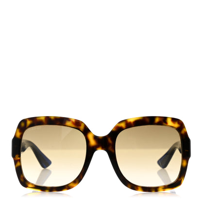 Gucci Acetate Square Frame Web Glitter Sunglasses GG0036S Brown Blue 2 of 11
