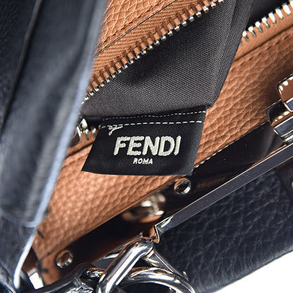 Fendi Cuoio Romano Selleria Bi-Color Medium Peekaboo Iconic Satchel Black Mou 8 of 13