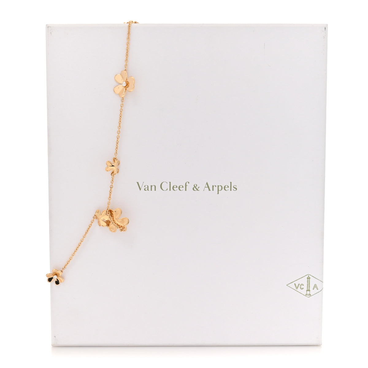 18K Yellow Gold Diamond Frivole 9 Flowers Necklace