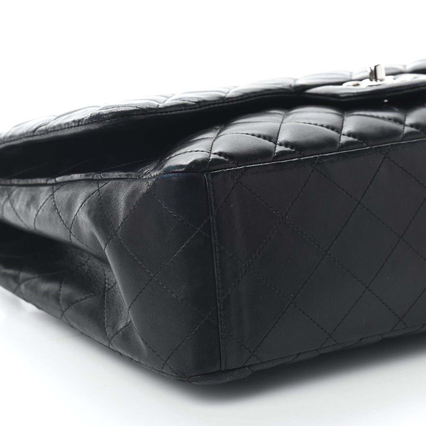 Lambskin Quilted Maxi Single Flap Black