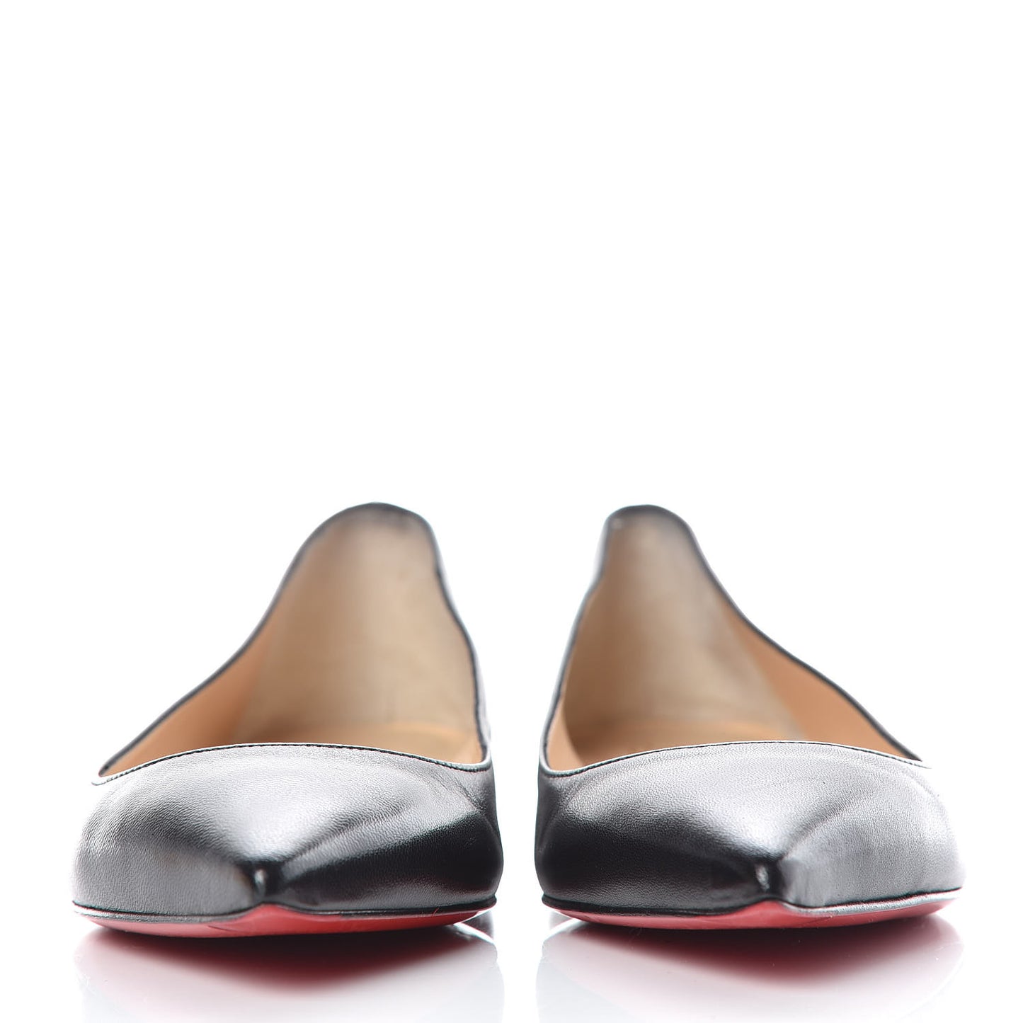 Shiny Nappa Ballalla Flats 35.5 Black