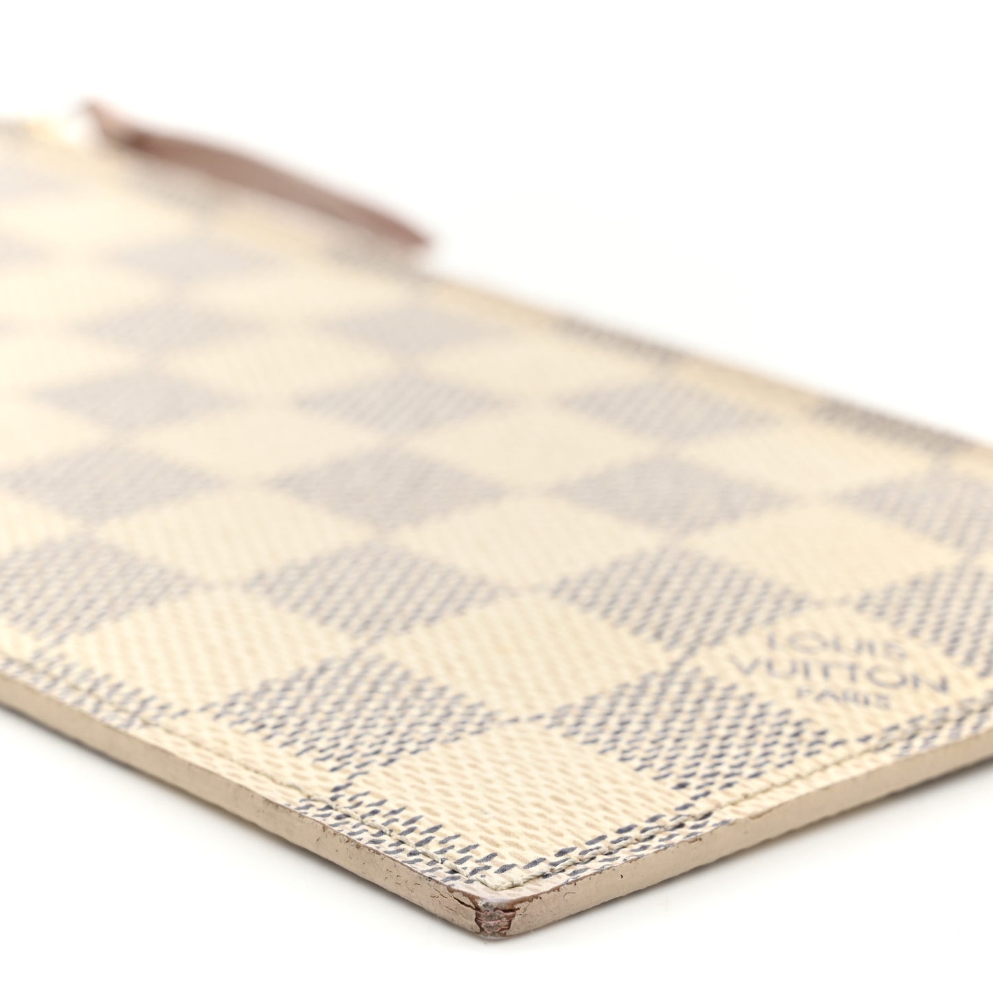 Damier Azur Felicie Chain Wallet Zippered Insert Rose Ballerine