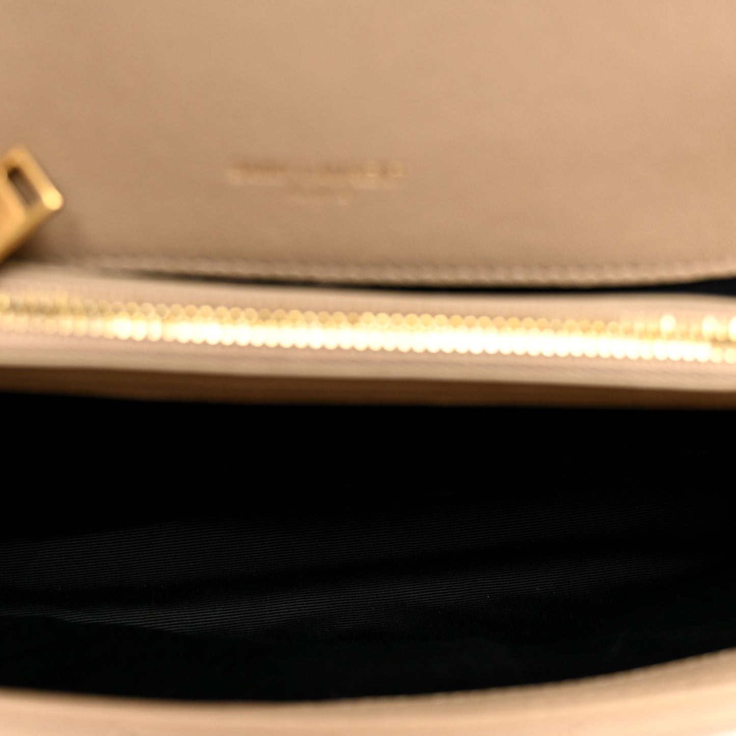 Sheepskin Matelasse Chevron Monogram Medium College Bag Dark Beige