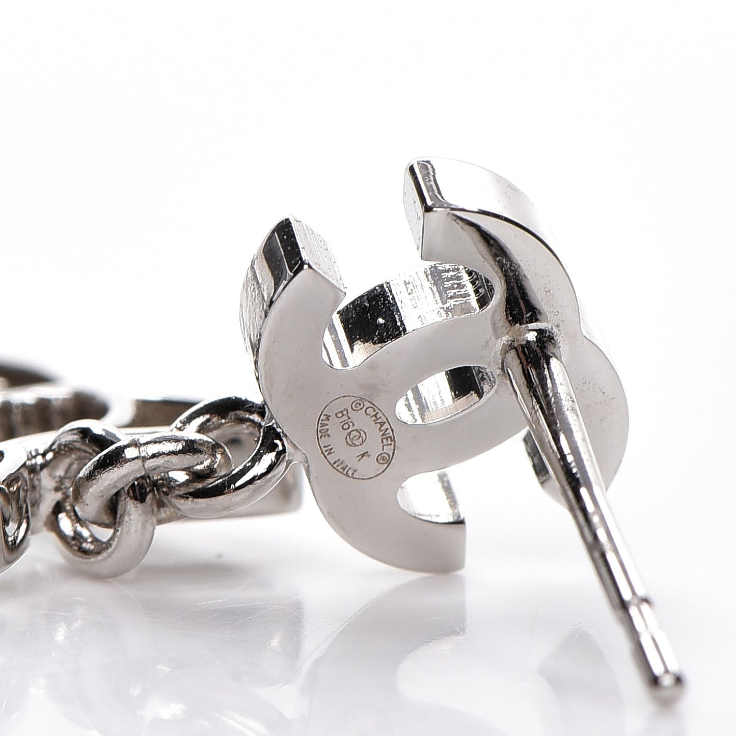 Emoji Choupette Cat Crystal CC Earrings Silver