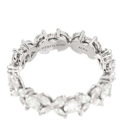 Tiffany Platinum Diamond Victoria Wide Band Ring 56/7.5 4 of 5