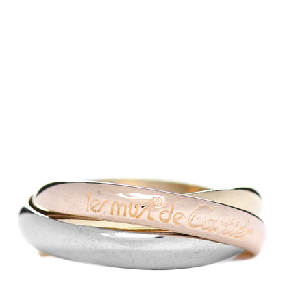 Cartier 18K Pink Yellow White Gold Classic Les Must De Cartier Trinity Ring 56 7.5 1 of 4
