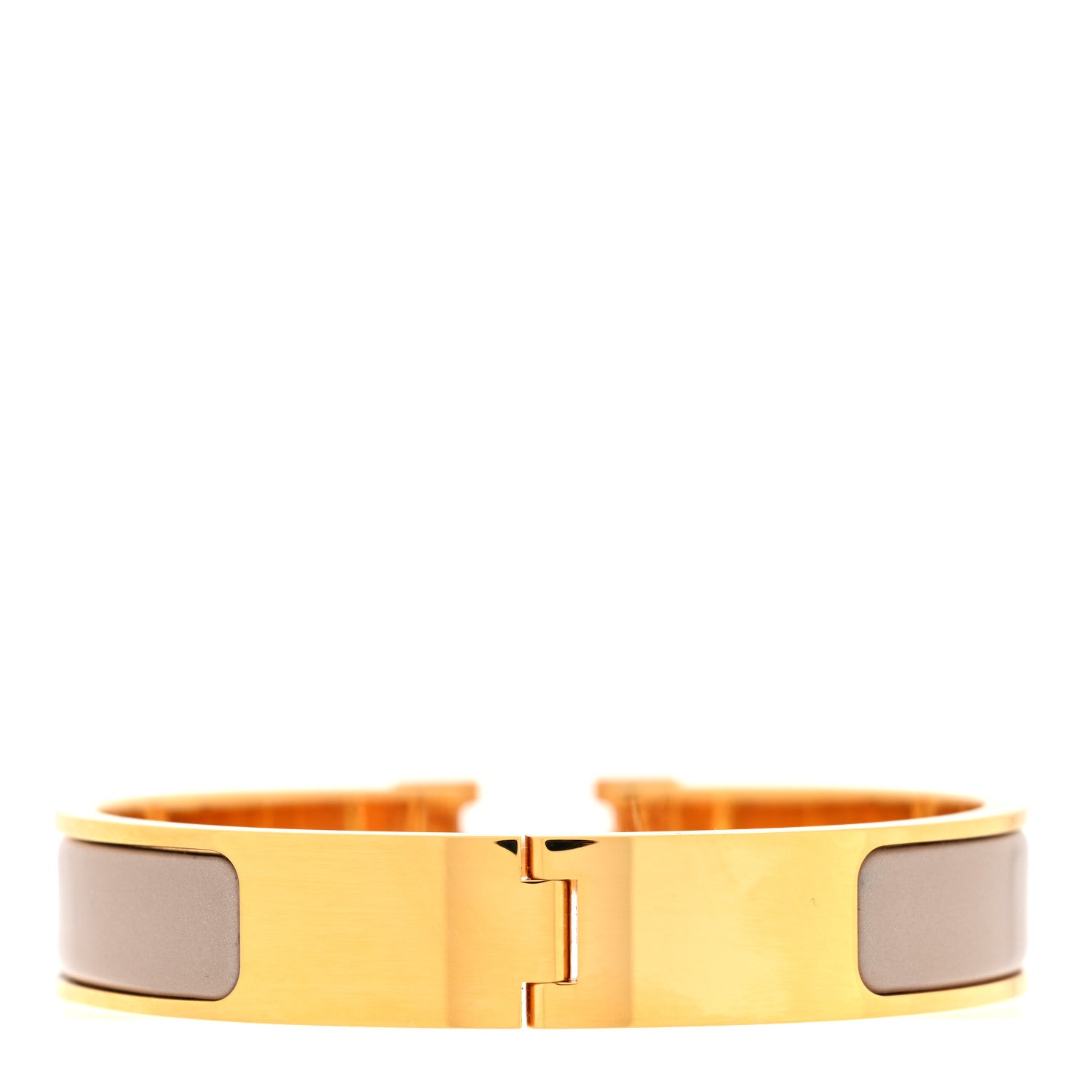 Hermes Enamel Narrow Clic Clac H Bracelet PM  Marron Glace 3 of 4