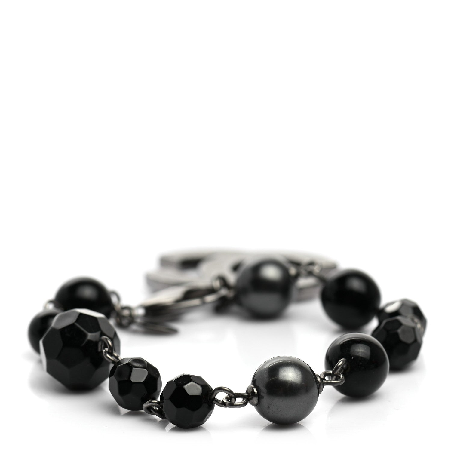Chanel Pearl Beaded CC Bracelet Black 3 of 4