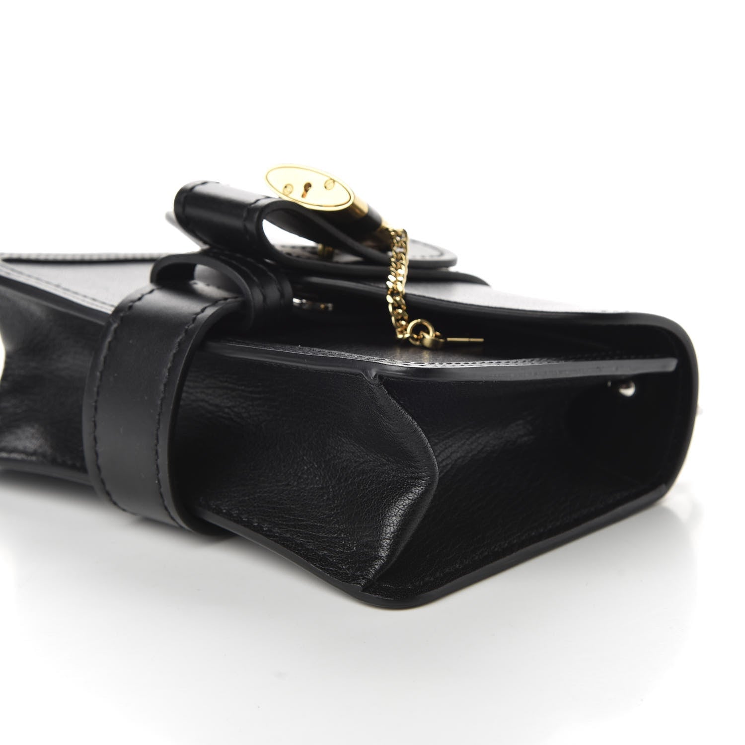 Chloe Shiny Goatskin Calfskin Mini Aby Chain Shoulder Bag Black 7 of 9