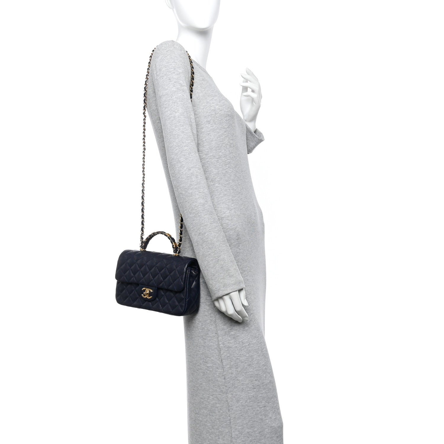 Chanel Caviar Quilted Small Handy CC Flap Navy 2 of 12