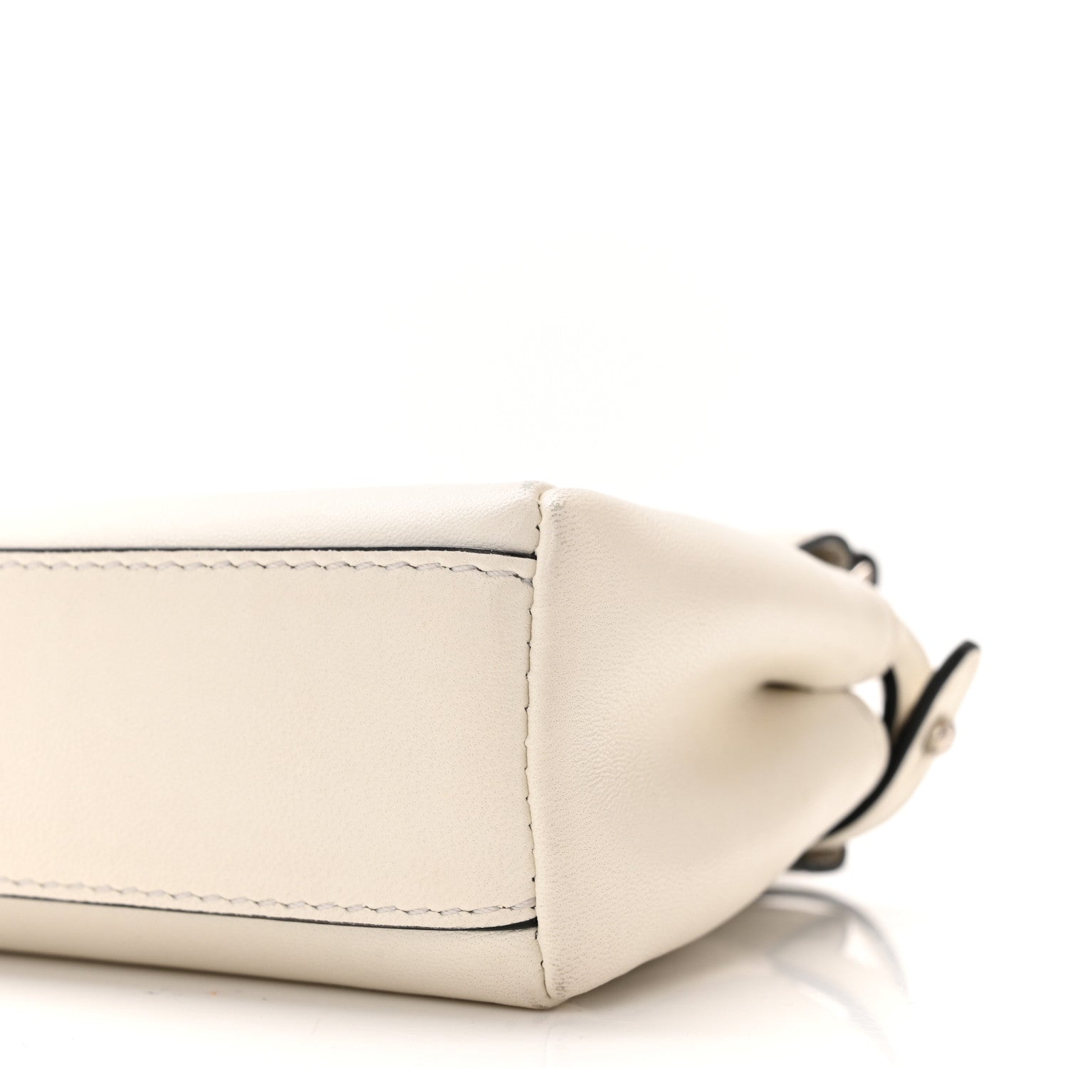 Fendi Shiny Nappa Micro Peekaboo Iconic Satchel White 10 of 11
