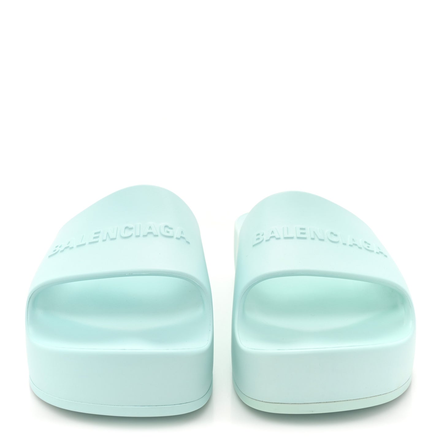 Rubber Womens Chunky Slide Sandals 38 Green Aqua