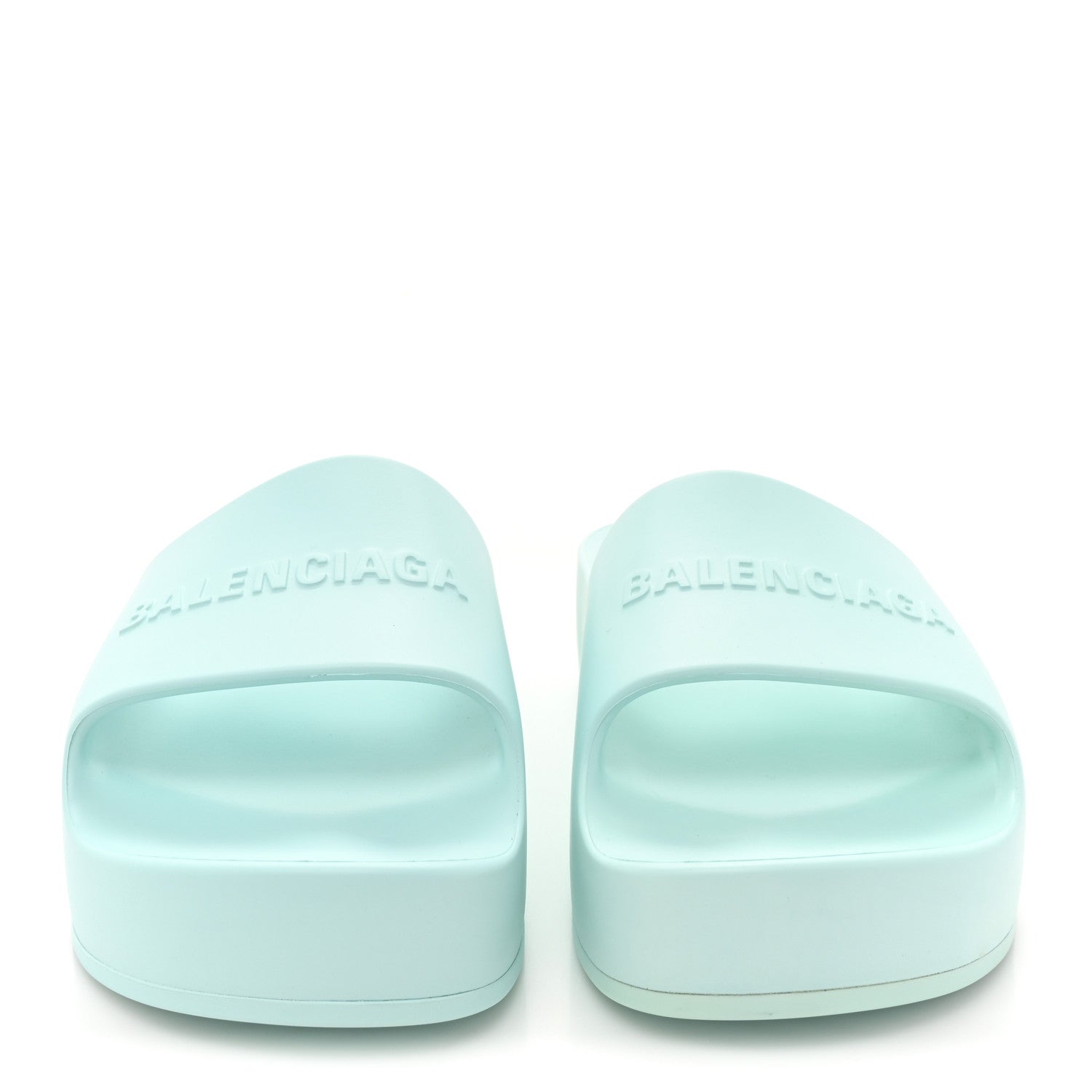 Balenciaga Rubber Womens Chunky Slide Sandals 38 Green Aqua 2 of 9