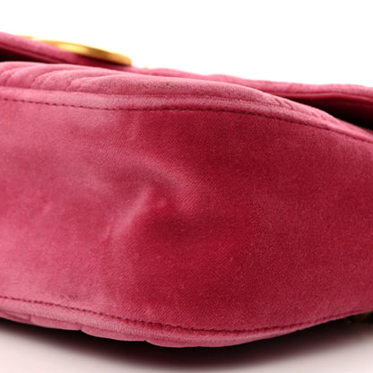 Gucci Velvet Matelasse Small GG Marmont Shoulder Bag Light Raspberry Rose 10 of 10