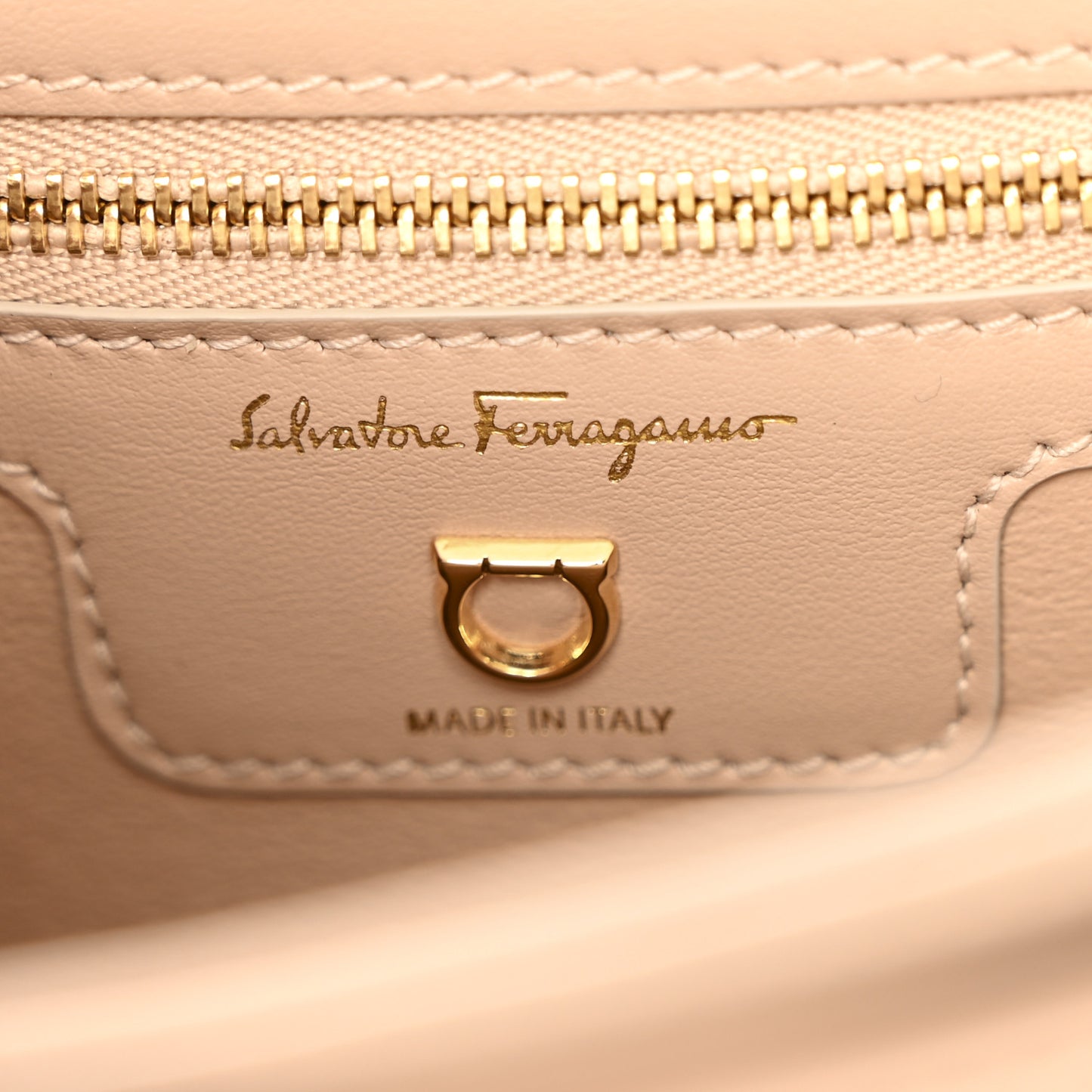 Calfskin Quilted Gancini Flap Bag Ameretti