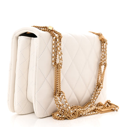 Chanel Lambskin Quilted On And On Small Chain Flap White 3 of 12