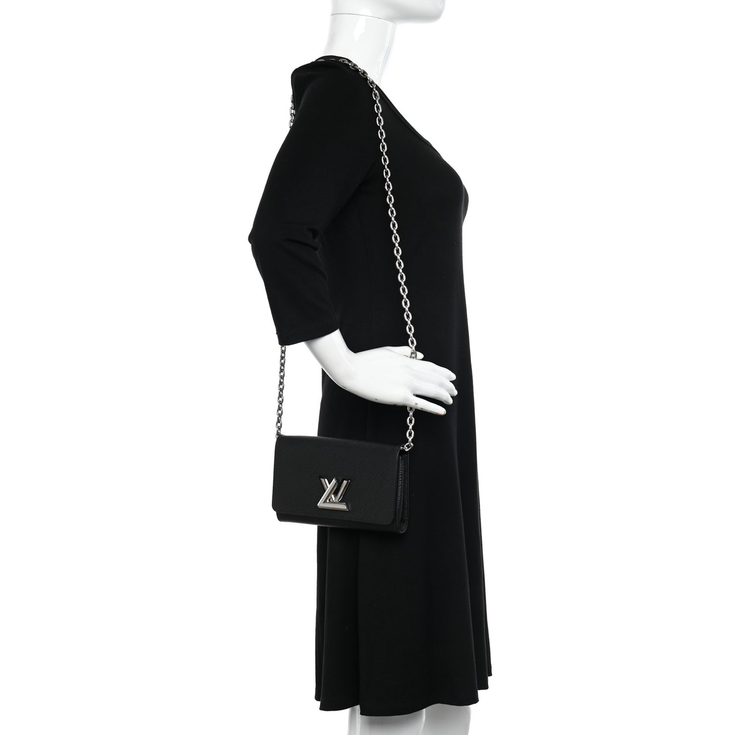 Epi Twist Chain Wallet Black